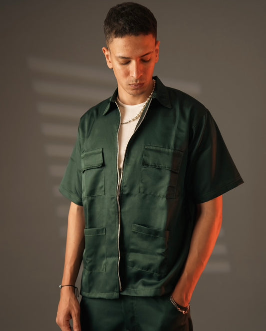 Urban Breeze Overshirt - Dark Green