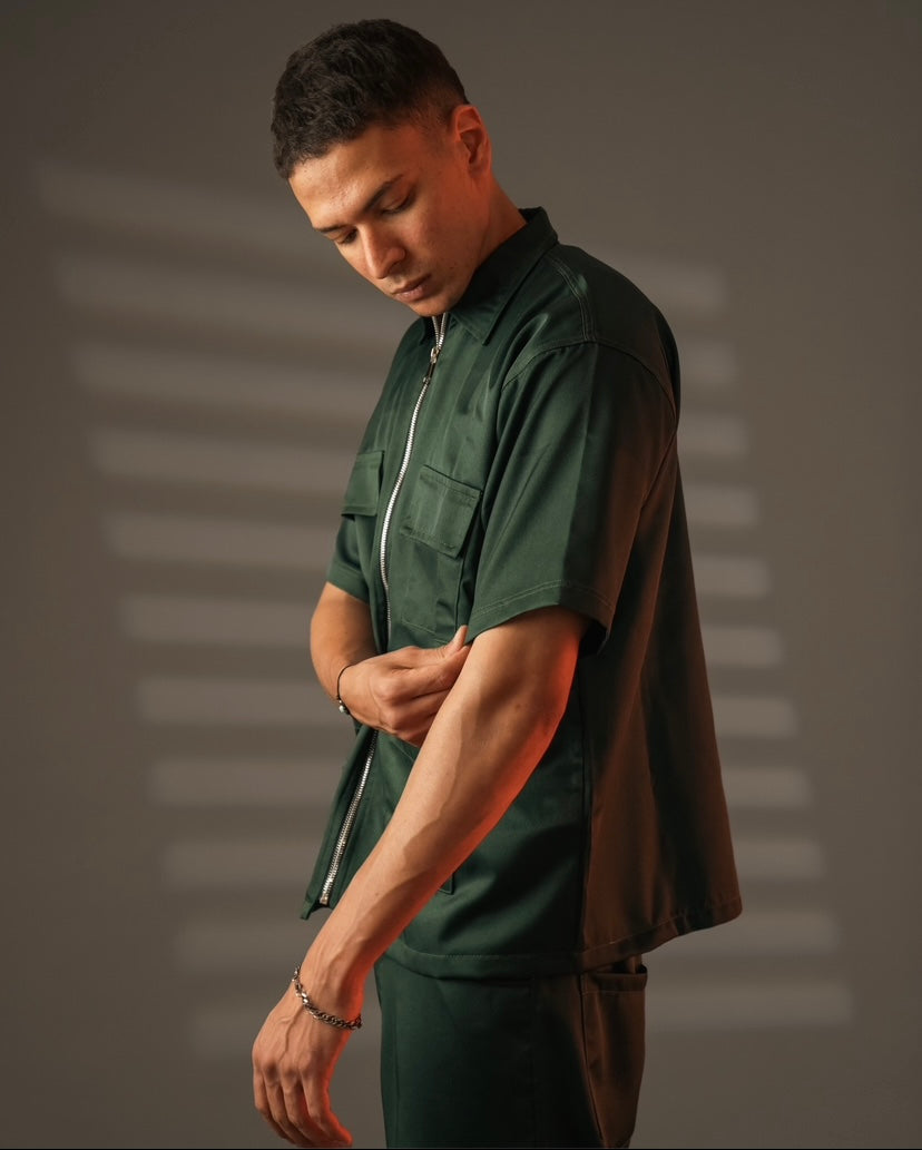 Urban Breeze Overshirt - Dark Green